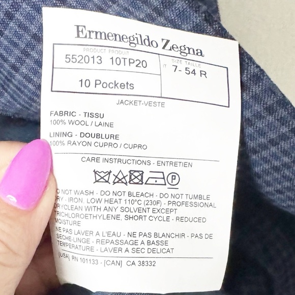 Ermenegildo Zegna Blue Wool 10 Pocket Jacket - Picture 14 of 16